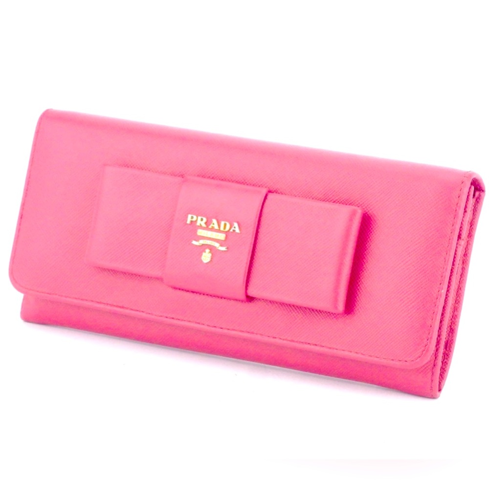 PRADA

Pink Saffiano Peonia Fiocco Bow Continental Wallet